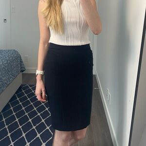 Zara Collection Black Pencil Skirt - Wool Like Material - XS